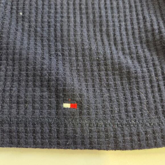 Tommy Hilfiger Large Faux Suede Yoke Henley Top Thermal Western - Picture 5 of 9